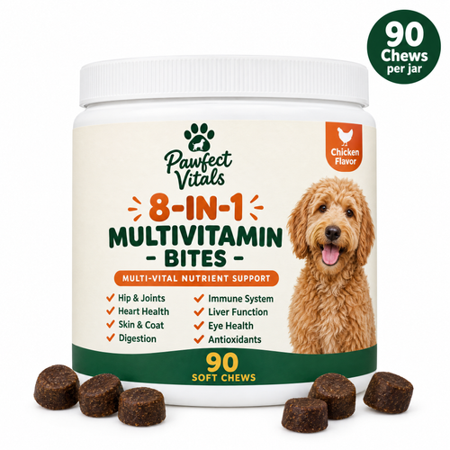 Pawfect Vitals 8-in-1 Multivitamin Bites, 90 chews per jar, with soft chews